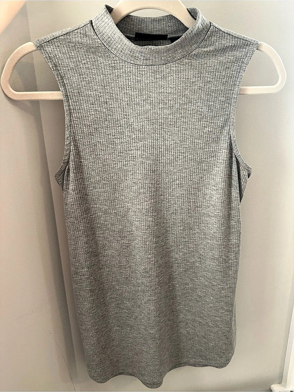 APT. 9 Gray Ribbed Mock Neck Tank Size XS